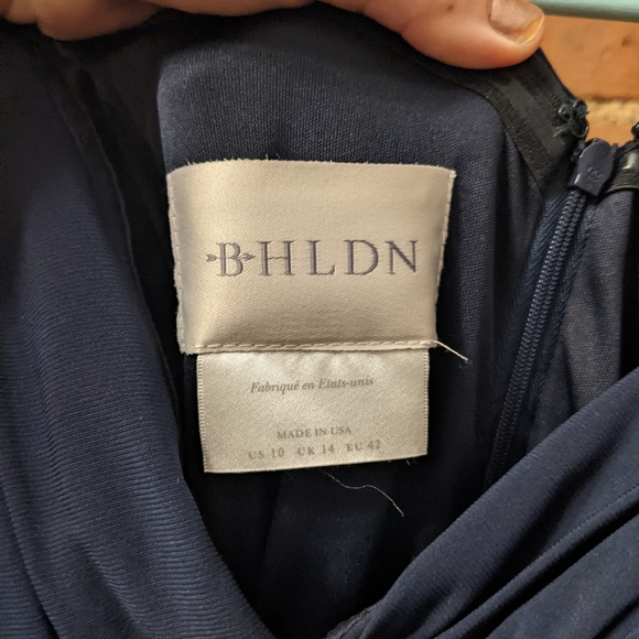 BHLDN Navy Sweetheart Neckline Maxi Bridesmaids Dress 10 - Picture 3 of 5